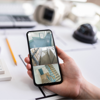 Salinas security camera feed on cell phone